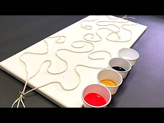 String Pulling With Acrylics!! 006 Strings @ 1 Ce! Wigglz Art Fluid Art  Beginners Technique! - Youtube