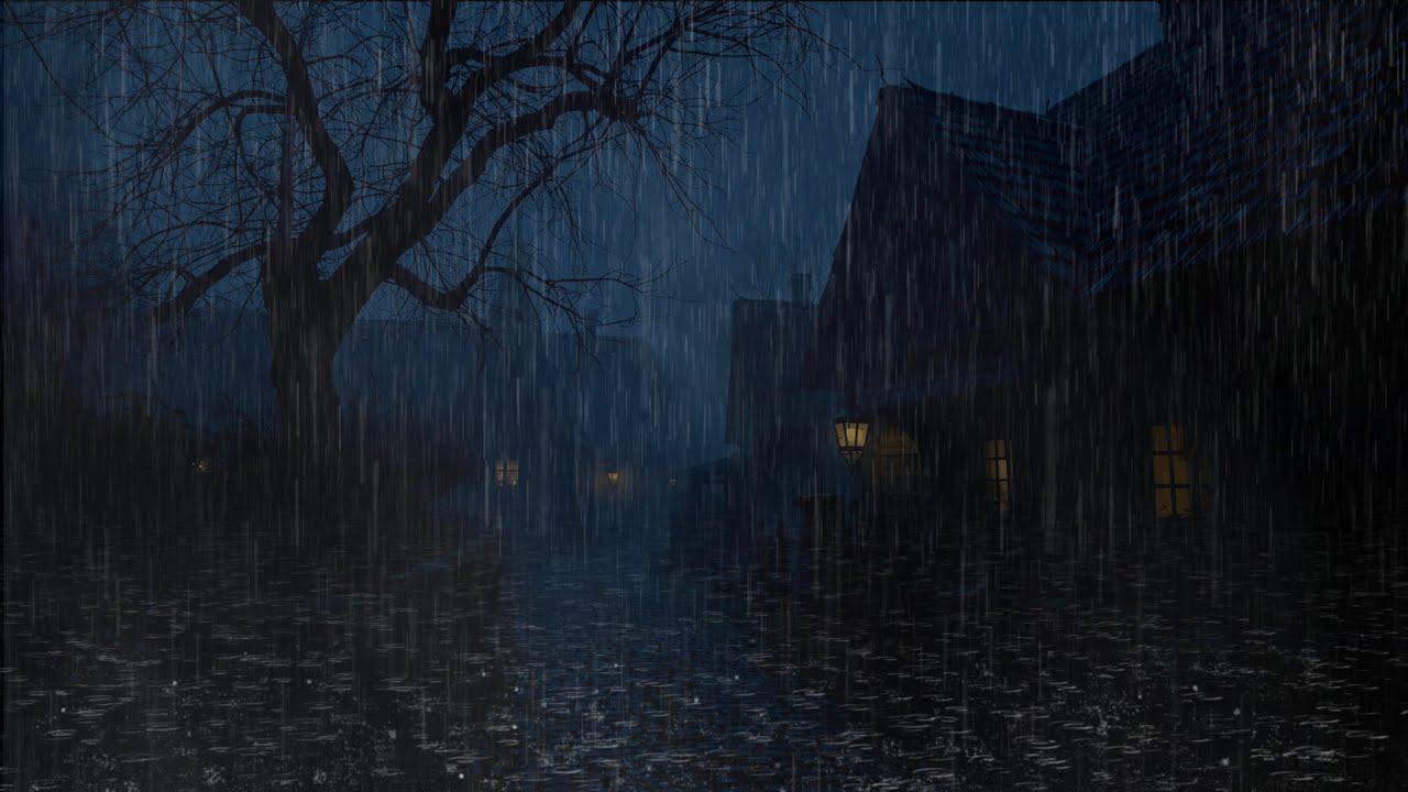Relaxing Rain Sounds | Calm Night Street for Insomnia