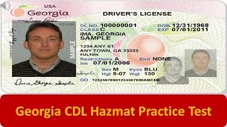 Georgia CDL Hazmat Practice Test