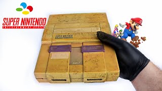 การกู้คืน Nintendo SNES ที่ชำรุดและเหลือง - Retro Console Restoration & Repair - ASMR