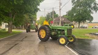 Lanesville, Indiana Heritage Weekend Tractor Ride Entering New Middletown, Indiana 5-16-2026