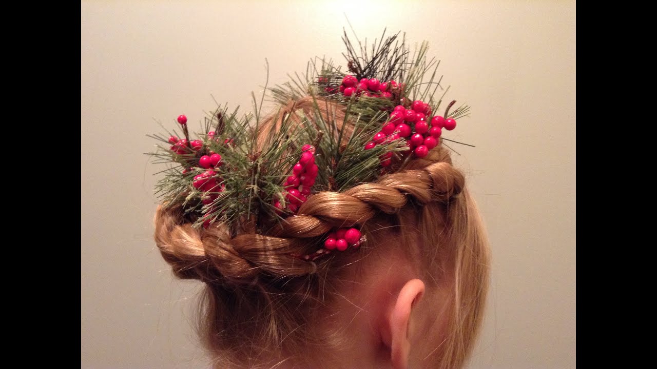 Christmas Holiday Wreath Braided Hairstyle - YouTube