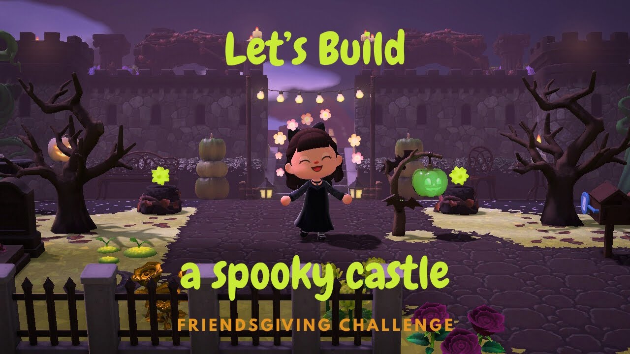 Let's Build a Spooky Castle | ACNH Friendsgiving Challenge - YouTube