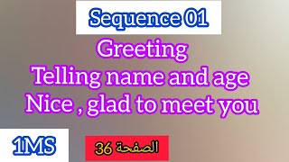 Greeting , telling names and ages/ nice / glad to meet you / page 36