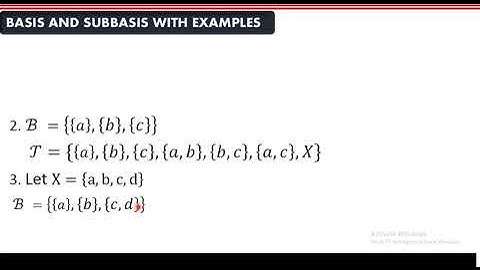 Basis & subbasis with example