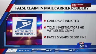 Indianapolis man faces federal charges for lying about postal worker robbery