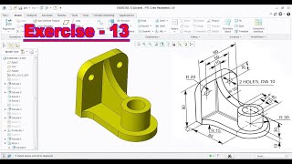 Creo Exercise - 13 | Creo Parametric Exercise Tutorial | Creo Tutorial |Creo Parametric 3.0 Tutorial