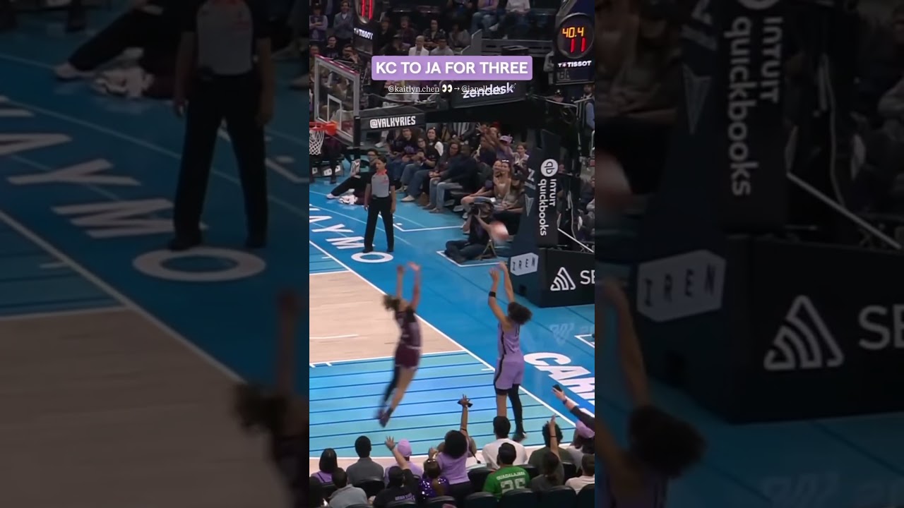 That KC and JA Connection 🤝 #goldenstatevalkyries #shorts #wnba