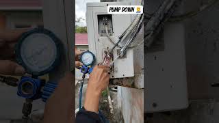 Cara pump down Aç split gas back yang Baik dan Benar AgarFreon Tidak Terbuang❄️🔧 #ac #split #hvac