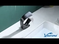 Amazing vouruna matte black waterfall basin faucet unique shape