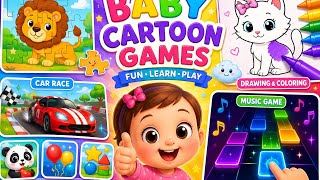🎮 Baby Cartoon Games Challenge | Puzzle, Coloring & Car Race Fun! screenshot 4