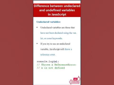 Difference between Undeclared and Undefined Variables in JavaScript # ...
