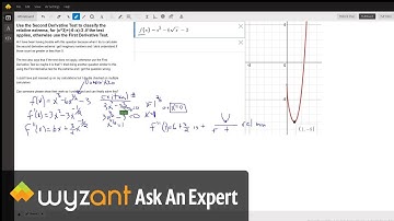 Use 2nd derivative test to determine local min/max for a given function.