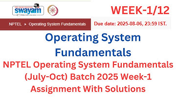 NPTEL Operating System Fundamentals Week 1 Assignment Answers | July–Oct 2025