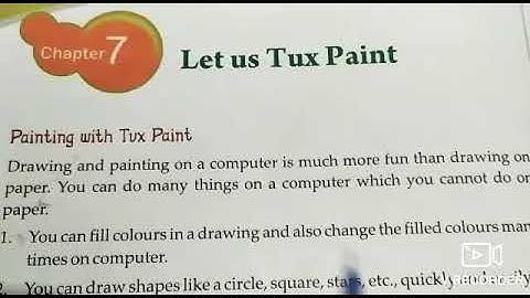 Class 1st computer Chapter 7 LET US TUX PAINT part 1