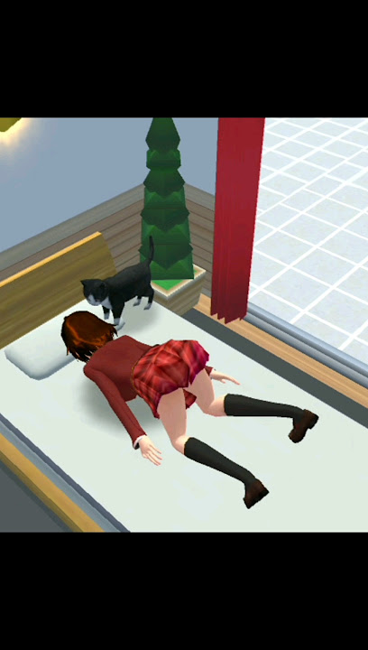 A cute little girl sleeps like a log 😂🤣😅 Sakura School Simulator / funny sleep sound effect #shorts