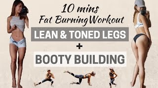 10 min No Equipment LEG + BOOTY Workout | Slimming + Toning At Home | Get Rid of Cellulite screenshot 5