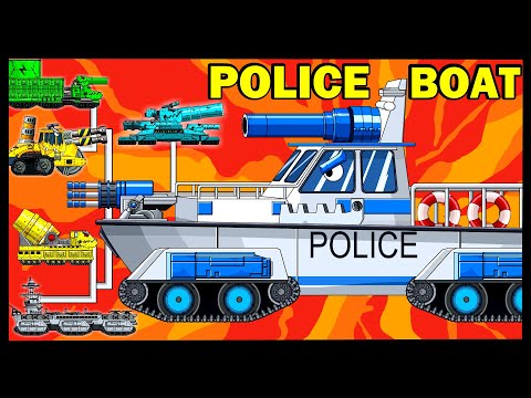 Police Boat - Monster Truck | WOT | Мега танки VS Босс | Мультики про танки | Arena Tank Cartoon