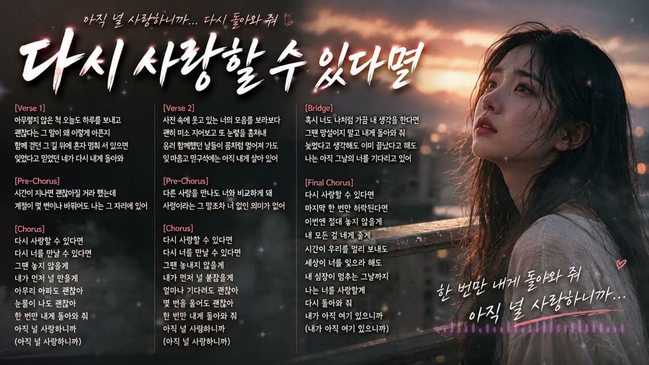 [ 7080 사랑 이별 노래 ]  🎵💖다시 사랑할 수 있다면 #kpop #4050공감