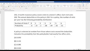 Actuarial SOA Exam P Sample Question 194 (once 256) Solution
