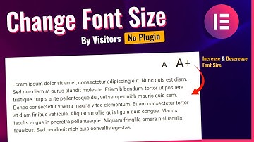Allow Visitors to Change the Font Size |  WordPress Elementor Pro Tutorial | Elementor Tricks