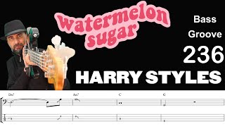 WATERMELON SUGAR (Harry Styles) How to Play Bass Groove Cover with Score & Tab Lesson