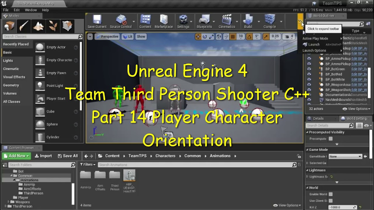 UE4 - Team TPS C++ #14 Player Character Orientation - YouTube