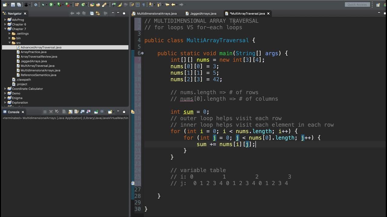 Java 4.6 - Multidimensional Array Traversal and Jagged Arrays - YouTube