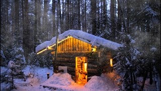 Cabin life: Waiting for the STORM, I hid in a log cabin. FOREST BUNKER