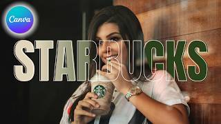 How to Create a Transparent Gradient Text Effect for Starbucks In Canva