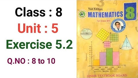 #Maths class 8 unit 5 exercise 5.2 question 8 to 10 Sindh text book board