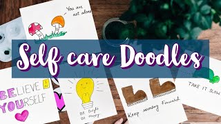 Self care ( Self ❤️) Reminder Doodles | Encouraging Mental Health Quotes | 5 easy Doodles |