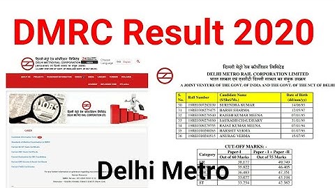 Delhi Metro Result || DMRC Result 2020