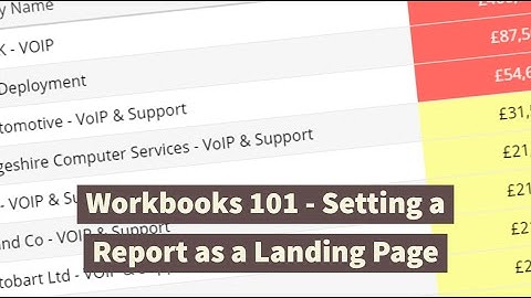 Workbooks CRM Tutorial - A Report as a Landing Page