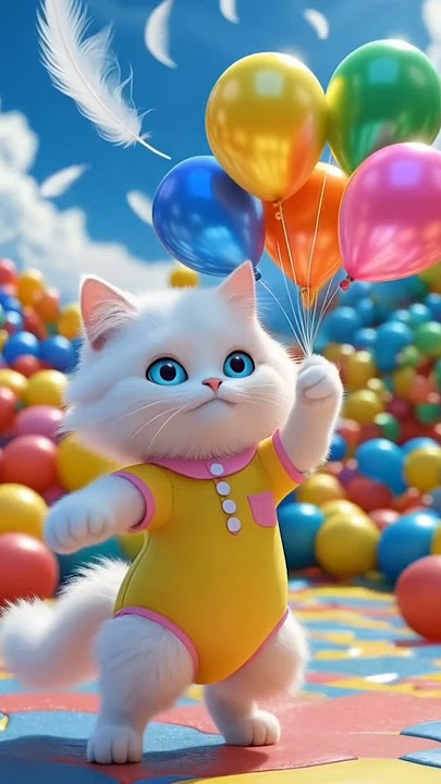 Kucing Lucu Nyanyi~ Balonku Ada Lima ~#kucinglucu #kucingnyanyi #aicat #balonkuadalima