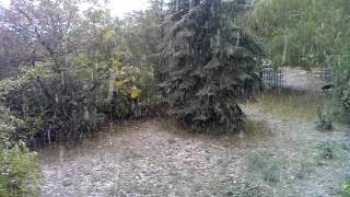 Start of winter 2011/2012 in Sofia, Bulgaria - first snow at 16.10.2011
