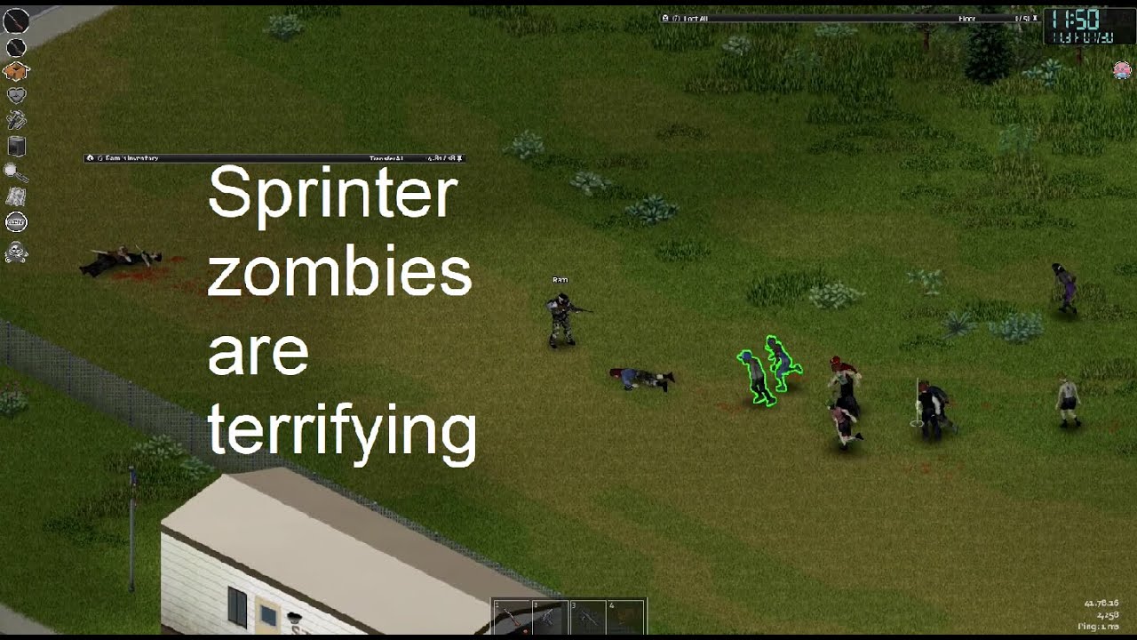 Fighting SPRINTING ZOMBIES in Project Zomboid YouTube