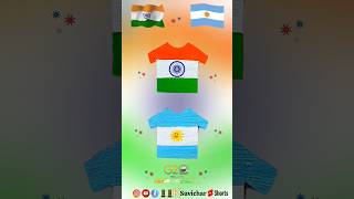 ???? Beautiful Easy Flags Drawing on Shirt shorts drawing youtubeshorts viral india argentina
