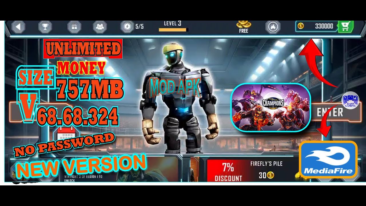 UPDATE‼️ REAL STEEL BOXING CHAMPIONS MOD APK v68.68.324 UNLIMITED