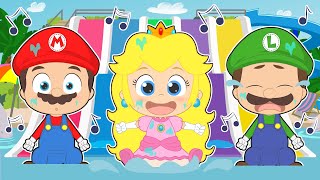 FIVE LITTLE BABIES 🎮 With Super Mario 🎵 Songs for kids