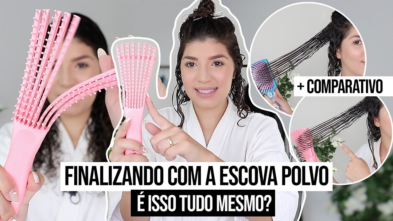 TESTANDO A FAMOSA ESCOVA POLVO *cabelo cacheado* | por Jessica Melo