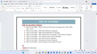 SQL for Snowflake Introduction