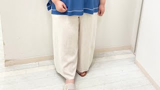 麻混ワイドパンツ【ゆめタウン久留米】