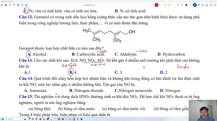 Đề thi học kì 1 môn hóa lớp 11 năm 2024