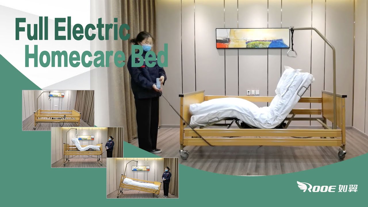 Wooden Electric Nursing Bed Electric Home Care Bed for Elderly YouTube