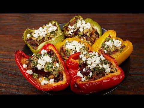 Stuffed bell peppers with herbs & vegetables | Stuffed bell pepper recipe