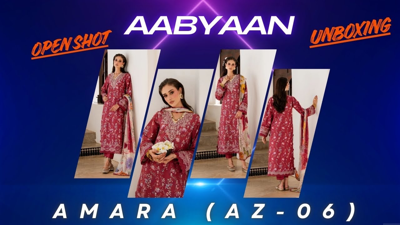 Aabyaan AMARA AZ‑06 | Elegant Maroon Chikankari Lawn Suit Full Review | Pakistani Fashion