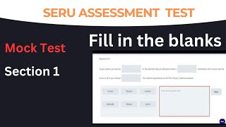 SERU assessment TFL | Section -1 Fill in the Blanks , SERU TFL Mock Test ,TFL SERU test |  seru mock
