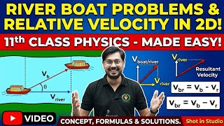 River Boat Problems Class 11 Physics | Relative Velocity in 2D | Class 11 / JEE / NEET