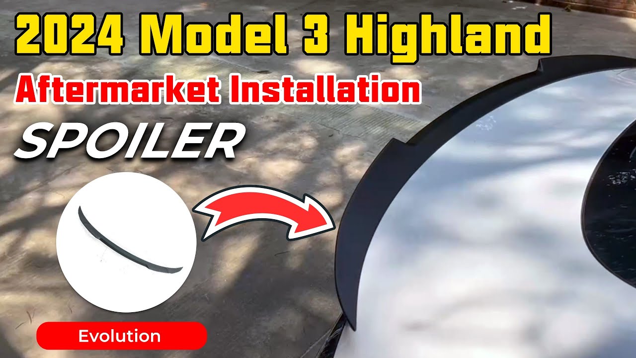 2024 New Model 3 Highland Aftermarket Spoiler Installation - YouTube